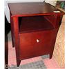 Image 1 : SOLID DARK WOOD SIDE TABLE WITH FILE