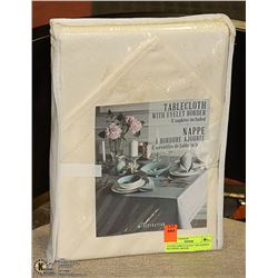 CLOTH TABLE CLOTH AND NAPKIN SET BEIGE, 60 X 84