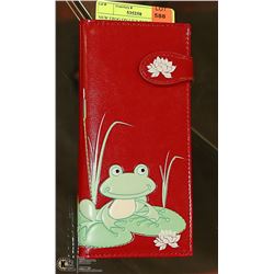 NEW FROG ON LILY PAD SHAGWEAR WALLET