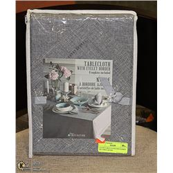 CLOTH TABLE CLOTH AND NAPKIN SET GREY, 60 X 84