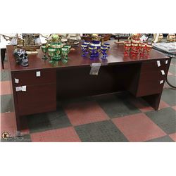 NEW WOOD TONE OFFICE DESK WITH DRAWERS