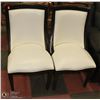 Image 1 : PAIR OF TWO TONE WOOD TRIMMED SIDE CHAIRS