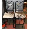 Image 1 : 2 GENUINE COWHIDE AND METAL BAR STOOLS