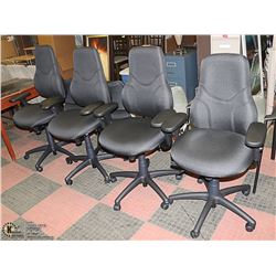SET OF 4 NEW HYDRAULIC LIFT BLACK OFFICE CHAIRS