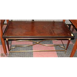 WOOD & METAL TRIMMED COFFEE TABLE 48 X 24 X 20
