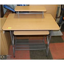 METAL & LIGHT WOOD TONE DESK 24 X 36 X 36