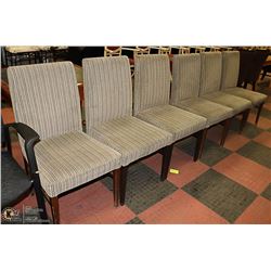 SET OF 6 GREY FABRIC SIDE CHAIRS