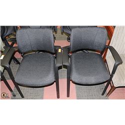 LOT OF 2 NEW BLACK FABRIC WAITING ROOM CHAIRS