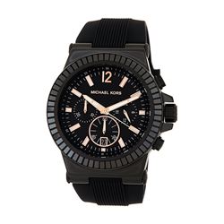 NEW MICHAEL KORS 43MM BLACK CHRONO DIAL MSRP $395