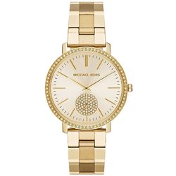 NEW MICHAEL KORS GOLD TONE CRYSTAL SUBDIAL