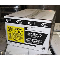 CASE OF 100 - 42" X 48" CLEAR GARBAGE BAGS