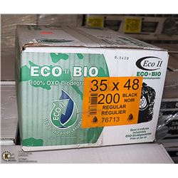 CASE OF 200 - 35" X 48" BLACK GARBAGE BAGS