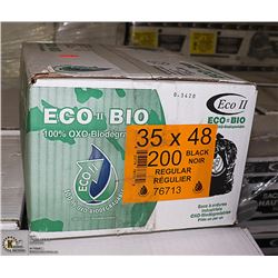 CASE OF 200 - 35" X 48" BLACK GARBAGE BAGS