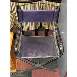 CHROME & PURPLE DIRECTORS CHAIR