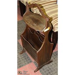 ANTIQUE MAGAZINE RACK 29 INCH TALL