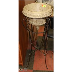DECORATIVE PLANTER ON WROUGHT IRON STAND 41" TALL