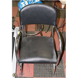 CHROME & BLACK ARM CHAIR