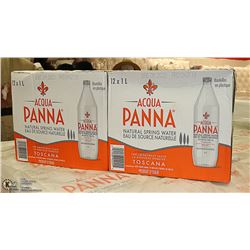 LOT WITH 2 CASES OF 12 - 1 LITRE AQUAPANA NATURAL