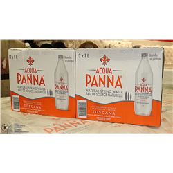 LOT WITH 2 CASES OF 12 - 1 LITRE AQUAPANA NATURAL
