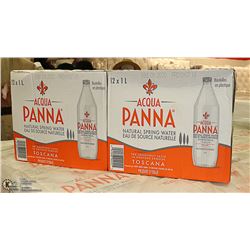 LOT WITH 2 CASES OF 12 - 1 LITRE AQUAPANA NATURAL