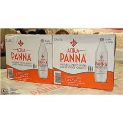 LOT WITH 2 CASES OF 12 - 1 LITRE AQUAPANA NATURAL