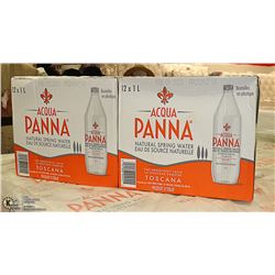 LOT WITH 2 CASES OF 12 - 1 LITRE AQUAPANA NATURAL