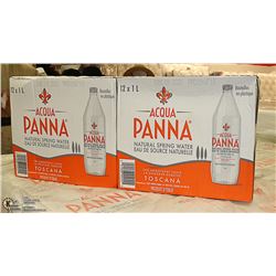 LOT WITH 2 CASES OF 12 - 1 LITRE AQUAPANA NATURAL