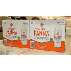 LOT WITH 2 CASES OF 12 - 1 LITRE AQUAPANA NATURAL