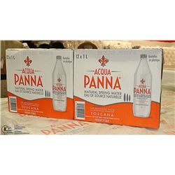 LOT WITH 2 CASES OF 12 - 1 LITRE AQUAPANA NATURAL