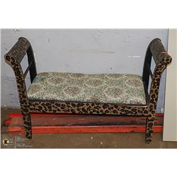 LEAPARD PRINT BENCH 43 X 16 X 29