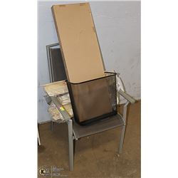 PATIO CHAIR SOLD WITH GARBAGE BIN & FLATS