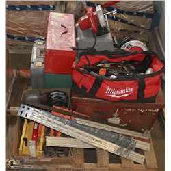 4 TOOL BOXES AND BAG OF HAND TOOLS... AND 2