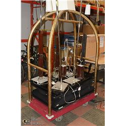 LUGGAGE CART SOLD WITH ASSORTED LAMPS & 4 NON