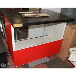RED/ BLACK DISPLAY CABINET- DOLLY NOT INCLUDED