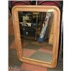 Image 1 : LARGE MIRROR WITH WOODEN FRAME 30 X 32