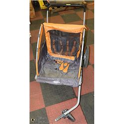 ORANGE/GREY TOW BEHIND BIKE STROLLER