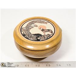 EAGLE AND WOLF EMBOSSED ON WOODEN DECORATIVE