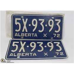 VINTAGE PAIR OF ALBERTA LICENSE PLATES