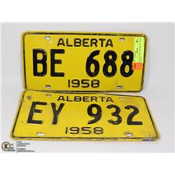 VINTAGE PAIR OF ALBERTA LICENSE PLATES