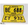 Image 1 : VINTAGE PAIR OF ALBERTA LICENSE PLATES