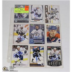 SET OF 9 AUTHOGRAPHED OILERS HOCKEY CARDS