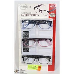 LDS DESIGN OPTICS FOSTER GRANT READING GLASSES +3