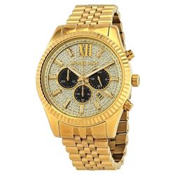 NEW MICHAEL KORS GOLD TONE TRIPLE CHRONO MSRP$465
