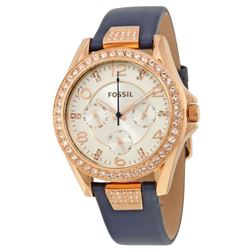 NEW FOSSIL TRIPLE CHRONO ROSE GOLD BEZEL MSRP$205