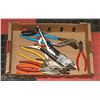 Image 1 : LARGE BOX WITH VARIOUS PLIERS, SNIPS, CUTTERS AND