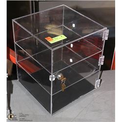 ROTATING ACRYLIC DISPLAY CASE - 2 SHELVES