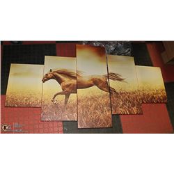 LOT OF 3 HORSE CANVAS PICTURE