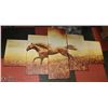 Image 1 : LOT OF 3 HORSE CANVAS PICTURE