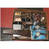 Image 1 : LARGE TRAY OF STRAPS, CAR STAND, TOOLS AND MORE