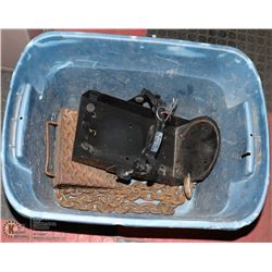 TOTE WITH 16' OF 3/8" CHAIN AND HOOK END, 20LBS